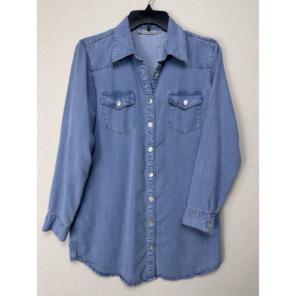 Soft Surroundings Shirt Top Womens Sz S Tencel Lyocell Button Up Long Sleeve - Picture 8 of 16